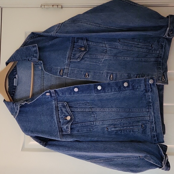 VINTAGE DENIM JEAN JACKET ( HEAVY DENIM) D3 COCA COLA LOGO UNISEX LARGE - Picture 1 of 9